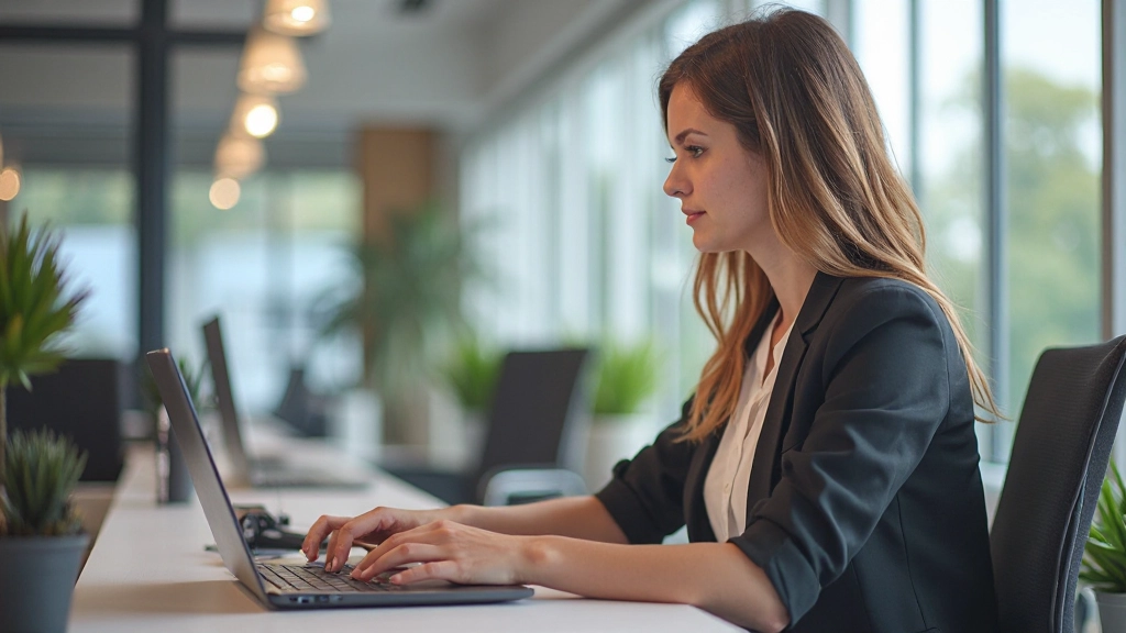 Professionele webdesigner aan het werk met laptop en design tools op schoon bureaublad